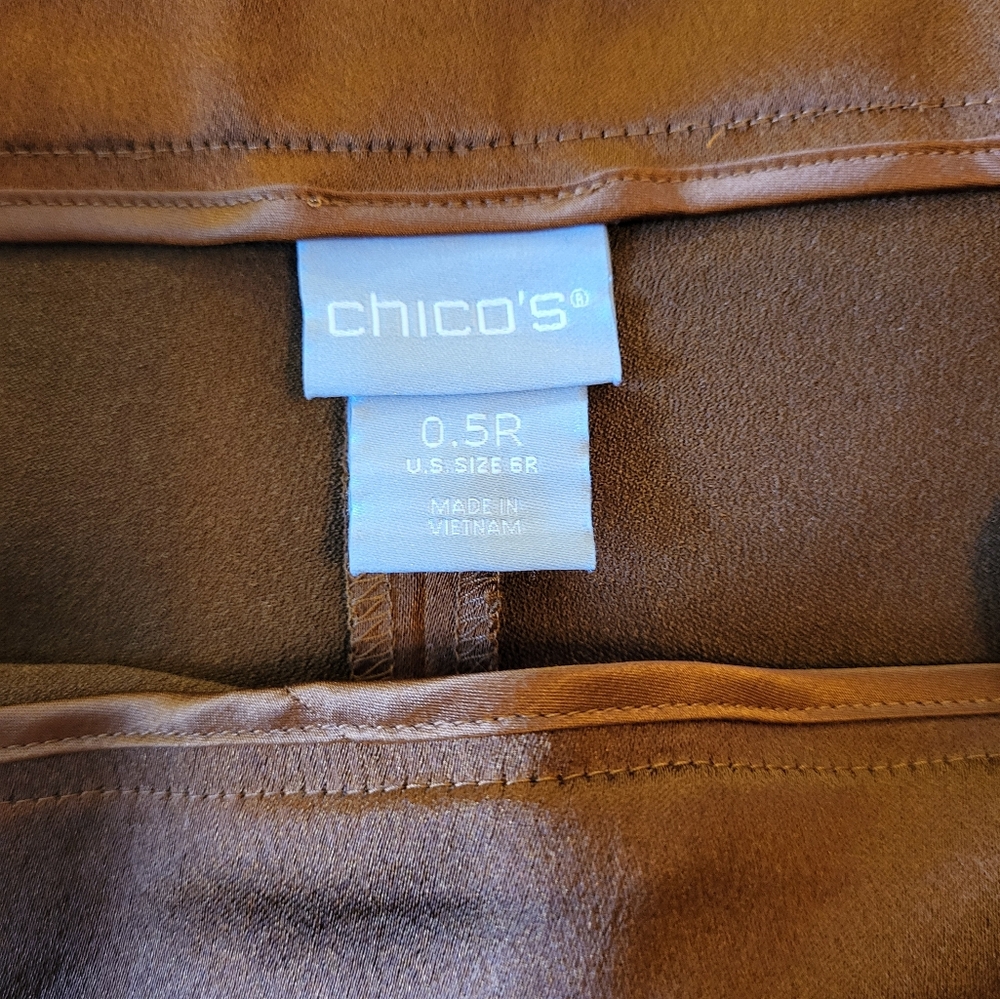 Bronze/brown satin pants - Picture 5 of 5